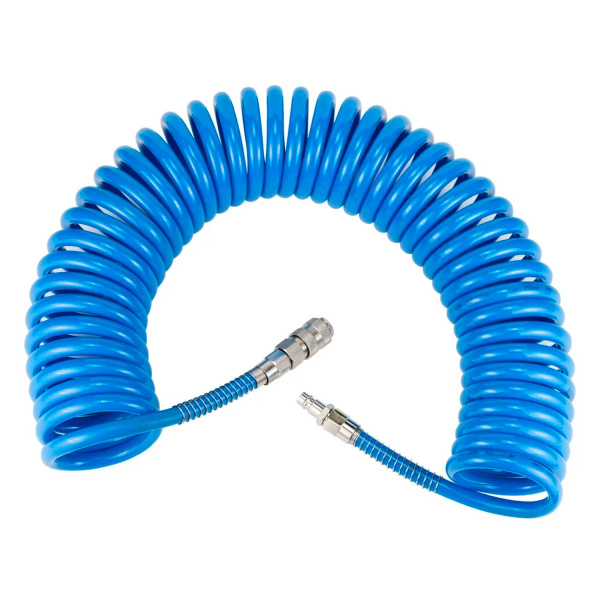 Шланг спиральный синий ARMA с быстросъемными соед. профи 20бар 8*12*15м