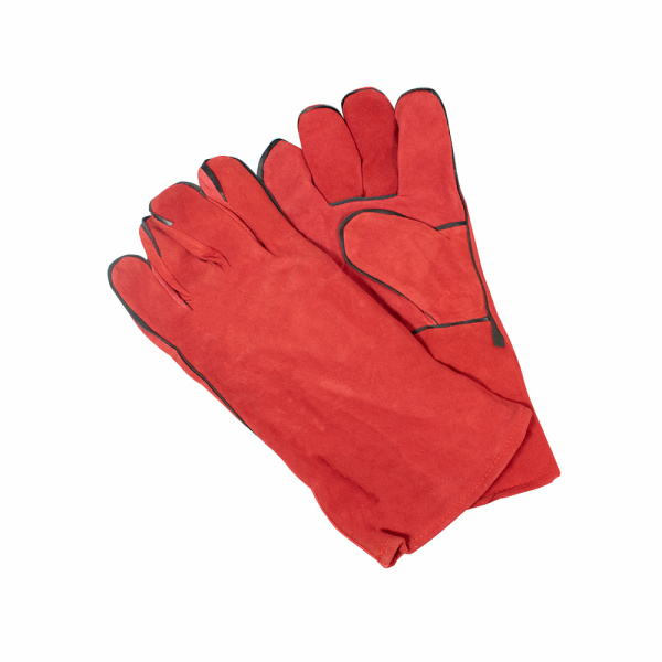 Краги спилковые красные (пр-во Foxweld)