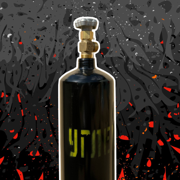 Баллон для газов 10 л  d-133 мм (эл./сварная труба) W27,8 крашеный, с вентилем ВК-1 (Углекислота) шо