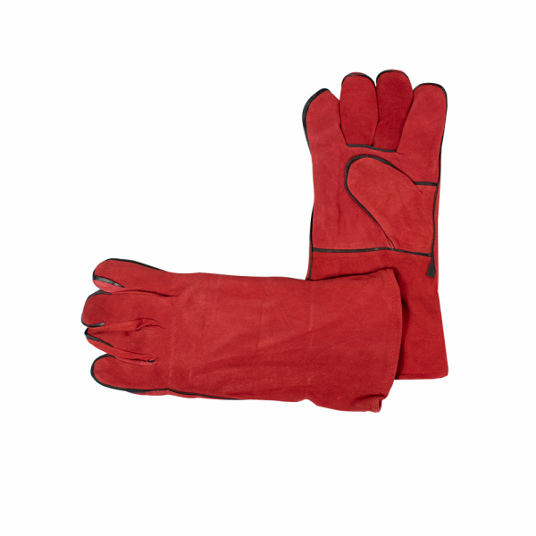 Краги спилковые красные (пр-во Foxweld)