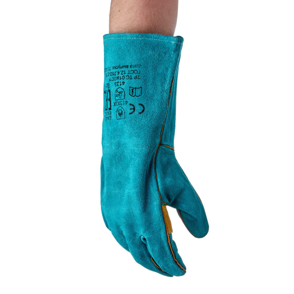 Краги сварщика спилковые зелёные