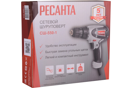 Сетевой шуруповерт Ресанта СШ-550-1