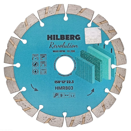 Диск алмазный отрезной 150*22,23*12 Hilberg Revolution HMR803